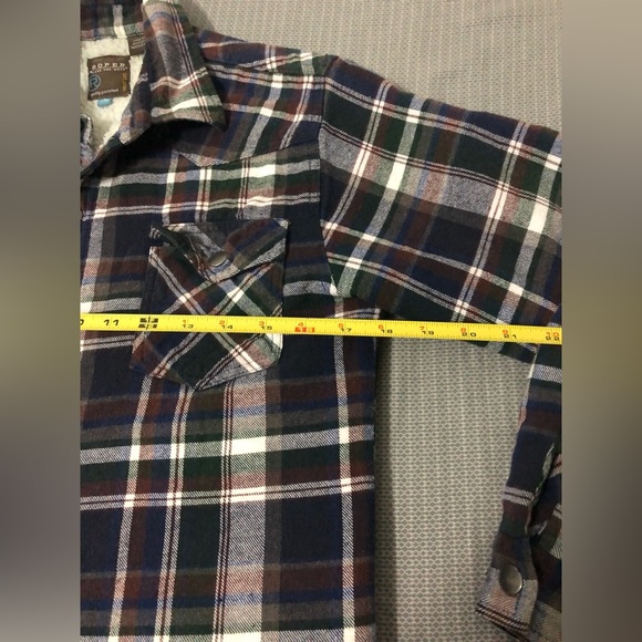 Roper Sherpa Lined Flannel Women’s Size Large Plaid Button Snap - Picture 7 of 8